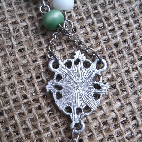 Handmade Celtic Crucifix Rosary Cats Eye Beads - Picture 10 of 12